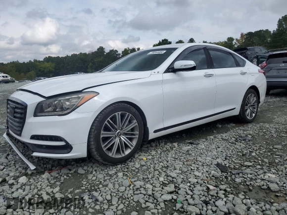2018 Genesis G80 3.8L with VIN KMHGN4JE4JU238537, listed as a Copart auction lot 73044464 with 45,239 mi miles and Salvage Title. Bid and sale history available at carsss.com. Image 1.
