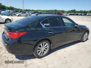 2015 Infiniti Q50 Premium with VIN JN1BV7AR9FM394070, listed as a Copart auction lot 57358335 with 71,982 mi miles and Salvage title. Bid and sale history available at DreamBid. Image 3.