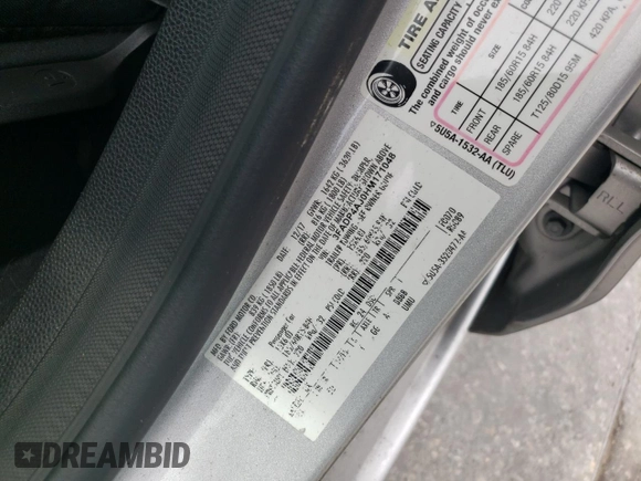 2017 Ford Fiesta S with VIN 3FADP4AJ0HM171048, listed as a Copart auction lot 60654545 with 50,542 mi miles and Salvage title. Bid and sale history available at DreamBid. Image 12.