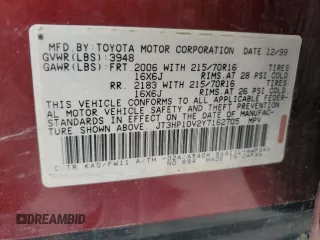 2000 Toyota RAV4 z VIN JT3HP10V2Y7162705, wystawiony jako Copart lot #54268515 z przebiegiem 310 778 mil mil oraz Czysty tytuł • Clean title. Historia ofert i sprzedaży dostępna na DreamBid. Obrazek 13.