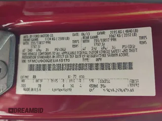 2014 Ford Escape SE with VIN 1FMCU9G92EUA15170, listed as a IAAI auction lot 42456495 with 158,123 mi miles and . Bid and sale history available at DreamBid. Image 9.