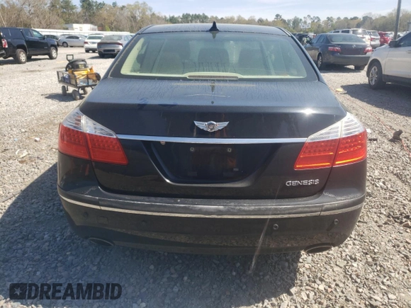 2009 Hyundai Genesis with VIN KMHGC46E69U041086, listed as a Copart auction lot 51020435 with 128,764 mi miles and Salvage Title. Bid and sale history available at DreamBid. Image 6.