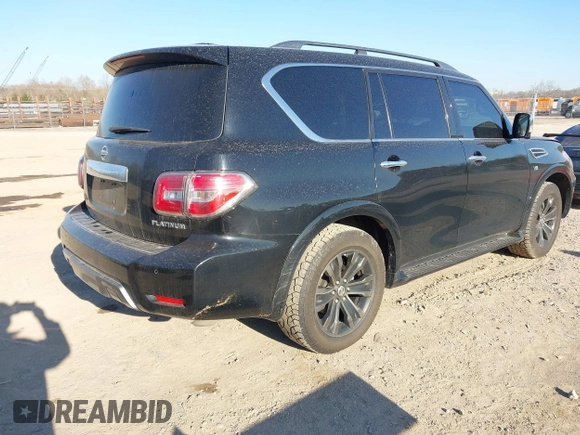 2019 Nissan Armada Platinum with VIN JN8AY2NE7K9758062, listed as a IAAI auction lot 41752480 with 122,252 mi miles. Bid and sale history available at carsss.com. Image 4.