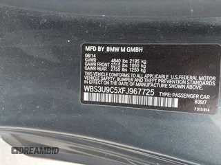 2015 BMW M4 with VIN WBS3U9C5XFJ967725, listed as a IAAI auction lot 42593444 with Not provided miles and . Bid and sale history available at DreamBid. Image 9.
