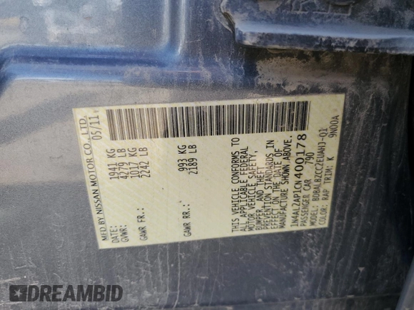 2012 Nissan Altima 2.5 SL with VIN 1N4AL2AP1CN400178, listed as a Copart auction lot 49267265 with 200,873 mi miles and Salvage Title. Bid and sale history available at carsss.com. Image 12.