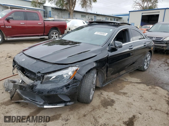 2018 Mercedes-Benz CLA 250 with VIN WDDSJ4EB6JN573633, listed as a Copart auction lot 72726593 with 43,716 mi miles and . Bid and sale history available at DreamBid. Image 1.