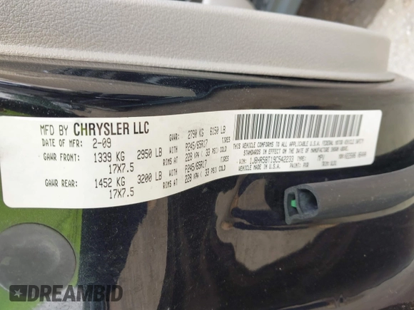 2009 Jeep Grand Cherokee Limited with VIN 1J8HR58T19C542233, listed as a IAAI auction lot 42292056 with Not provided miles and . Bid and sale history available at DreamBid. Image 9.