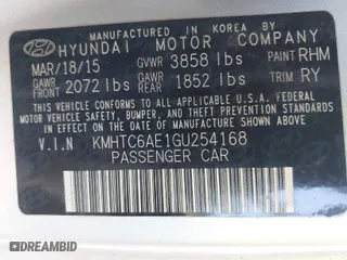 2016 Hyundai Veloster Turbo with VIN KMHTC6AE1GU254168, listed as a IAAI auction lot 42003625 with 92,868 mi miles. Bid and sale history available at carsss.com. Image 9.