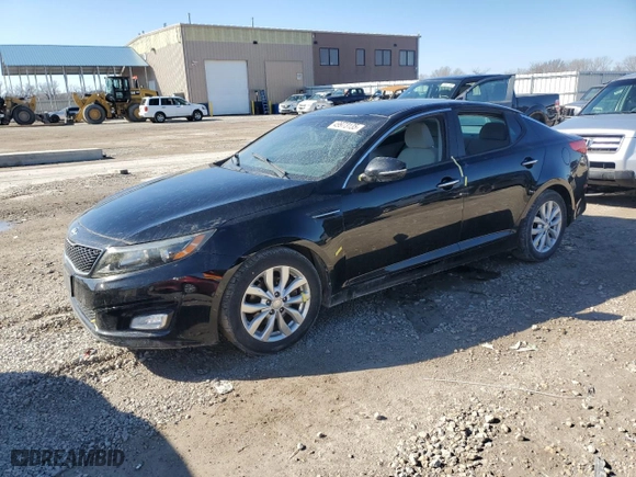 2015 Kia Optima LX with VIN 5XXGM4A7XFG464684, listed as a Copart auction lot 49973135 with 120,365 mi miles and Salvage Title. Bid and sale history available at carsss.com. Image 1.