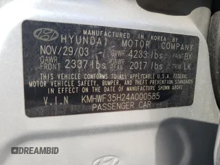 2004 Hyundai Sonata GLS with VIN KMHWF35H24A000585, listed as a Copart auction lot 59238264 with 119,864 mi miles and Salvage Title. Bid and sale history available at carsss.com. Image 12.