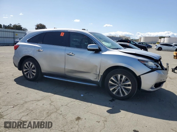 2015 Acura MDX Technology with VIN 5FRYD3H41FB014112, listed as a Copart auction lot 51713615 with 122,565 mi miles and Salvage title. Bid and sale history available at DreamBid. Image 4.