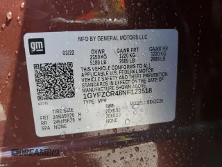 2022 Cadillac XT4 FWD Premium Luxury with VIN 1GYFZCR48NF123518, listed as a Copart auction lot 51969915 with 11,461 mi miles and Non repairable. Bid and sale history available at DreamBid. Image 14.