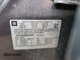 2015 GMC Terrain SLT with VIN 2GKFLXE38F6427430, listed as a Copart auction lot 88356225 with 73,414 mi miles and Salvage Title. Bid and sale history available at DreamBid. Image 15.