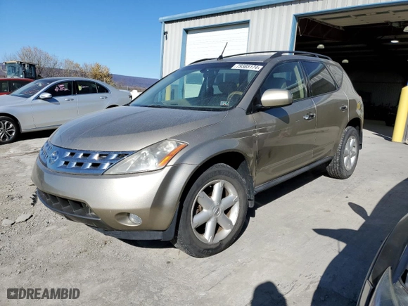 2005 Nissan Murano S with VIN JN8AZ08W45W400686, listed as a Copart auction lot 79385174 with 138,018 mi miles and Salvage Title. Bid and sale history available at carsss.com. Image 1.