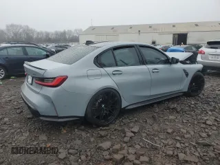 2021 BMW M3 with VIN WBS53AY07MFL51653, listed as a Copart auction lot 42637685 with 0 mi miles and Salvage Title. Bid and sale history available at carsss.com. Image 3.