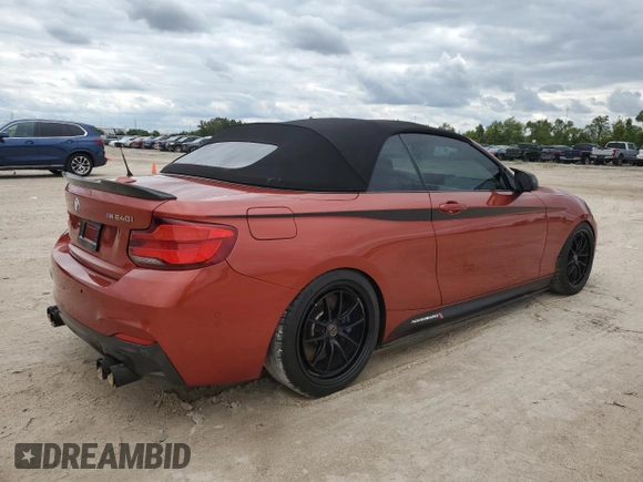 2018 BMW 2 Series M240i with VIN WBA2N1C51JVC28147, listed as a Copart auction lot 71616554 with 54,819 mi miles and Non Repairable. Bid and sale history available at carsss.com. Image 3.