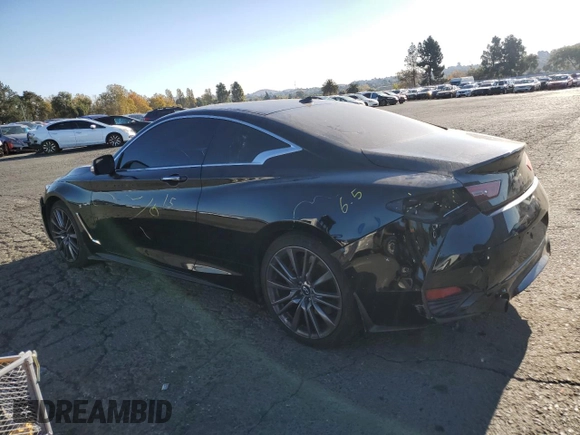 2017 Infiniti Q60 Red Sport 400 with VIN JN1FV7EL3HM700805, listed as a Copart auction lot 80134924 with 66,578 mi miles and Salvage title. Bid and sale history available at DreamBid. Image 2.