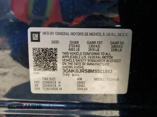 2021 Chevrolet Blazer LT с VIN 3GNKBJRS8MS511863, выставлен на аукционе Copart как лот 44385375 с пробегом 14 949 миль миль и Списание • Salvage title. История ставок и продаж доступна на DreamBid. Изображение 13.