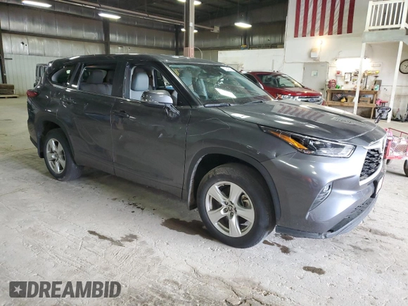 2023 Toyota Highlander L with VIN 5TDKDRBH9PS034482, listed as a Copart auction lot 57347815 with 26,150 mi miles and Salvage title. Bid and sale history available at DreamBid. Image 4.