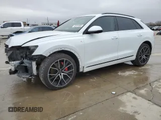 2020 Audi Q8 Prestige with VIN WA1FVAF1XLD023679, listed as a Copart auction lot 45151535 with 45,737 mi miles and Salvage title. Bid and sale history available at DreamBid. Image 1.