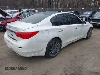 2016 Infiniti Q50 3.0t Red Sport 400 with VIN JN1FV7AR5GM450606, listed as a IAAI auction lot 41614906 with 108,187 mi miles. Bid and sale history available at carsss.com. Image 4.