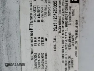 2003 Chevrolet Express Cargo with VIN 1GCGG25V031124732, listed as a Copart auction lot 47177195 with 188,841 mi miles and Salvage Title. Bid and sale history available at DreamBid. Image 12.
