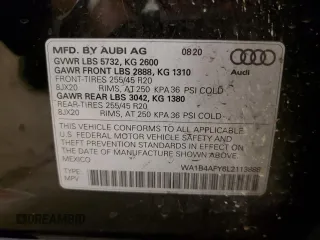2020 Audi SQ5 Premium Plus with VIN WA1B4AFY6L2113888, listed as a Copart auction lot 60945124 with Not Provided miles and Salvage Title. Bid and sale history available at DreamBid. Image 12.