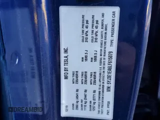 2020 Tesla Model 3 Standard Range Plus with VIN 5YJ3E1EA6LF615079, listed as a Copart auction lot 44259525 with 25,464 mi miles and Salvage Title. Bid and sale history available at DreamBid. Image 15.