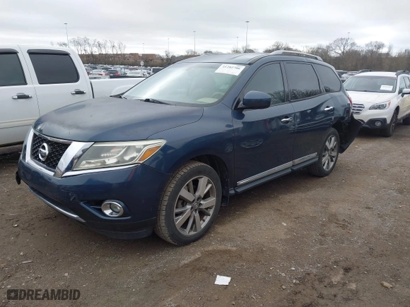 2013 Nissan Pathfinder SL with VIN 5N1AR2MN4DC662286, listed as a IAAI auction lot 41202706 with 67,866 mi miles. Bid and sale history available at carsss.com. Image 2.