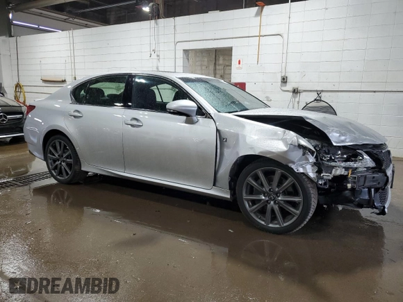 2015 Lexus GS 350 with VIN JTHCE1BL4FA007594, listed as a Copart auction lot 57334375 with 104,577 mi miles and Salvage title. Bid and sale history available at DreamBid. Image 4.