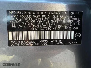 2014 Lexus IS 250 with VIN JTHCF1D27E5014113, listed as a Copart auction lot 54068085 with 163,993 mi miles and Clean Title. Bid and sale history available at carsss.com. Image 10.