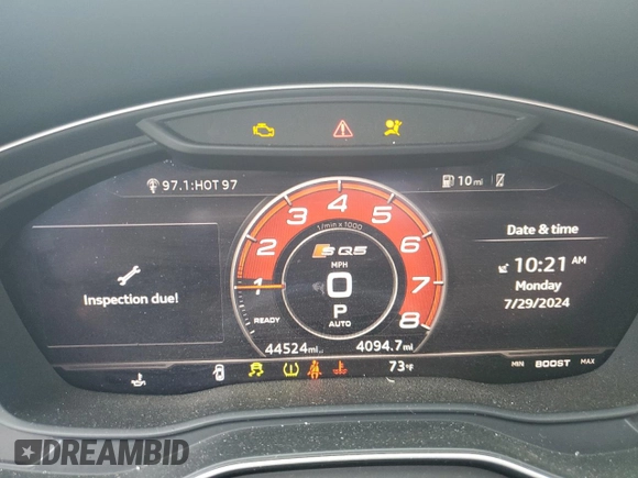2018 Audi SQ5 Prestige with VIN WA1C4AFY4J2157101, listed as a Copart auction lot 63996054 with 44,524 mi miles and Salvage Title. Bid and sale history available at DreamBid. Image 9.