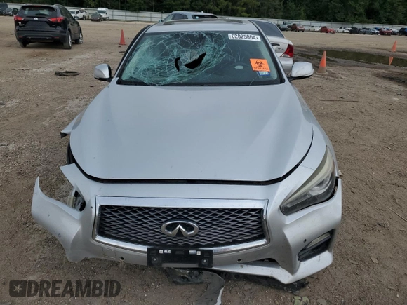 2014 Infiniti Q50 Premium with VIN JN1BV7AP9EM681650, listed as a Copart auction lot 62825004 with 136,959 mi miles and Salvage title. Bid and sale history available at DreamBid. Image 5.