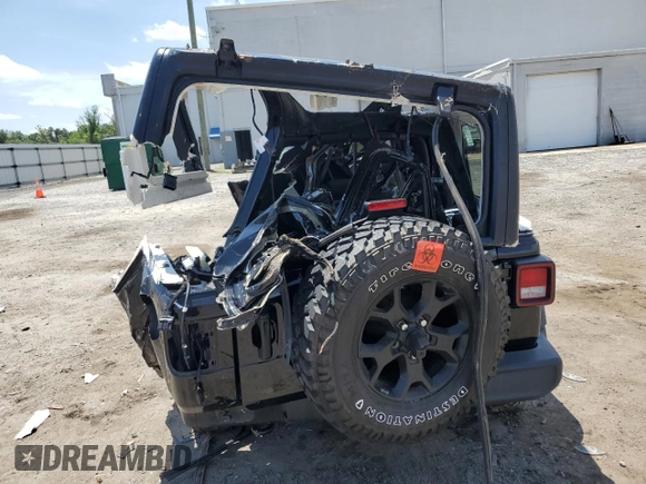 2022 Jeep Wrangler Unlimited Sport S with VIN 1C4HJXDG6NW141367, listed as a Copart auction lot 61546295 with Not provided miles and Salvage title. Bid and sale history available at DreamBid. Image 6.