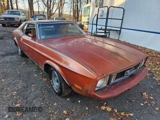 1973 Ford Mustang z VIN 3F04H196065, wystawiony jako Copart lot #81649804 z przebiegiem 81 845 mil mil oraz Czysty tytuł • Clean title. Historia ofert i sprzedaży dostępna na DreamBid. Obrazek 1.