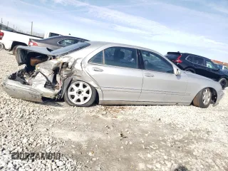 2001 Mercedes-Benz S-Class with VIN WDBNG75JX1A157279, listed as a Copart auction lot 45526185 with 0 mi miles and Salvage Title. Bid and sale history available at carsss.com. Image 3.