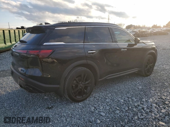 2025 Infiniti QX60 Luxe с VIN 5N1AL1FS4SC335155, выставлен на аукционе Copart как лот 85794674 с пробегом 1 278 миль миль и Списание • Salvage title. История ставок и продаж доступна на DreamBid. Изображение 3.