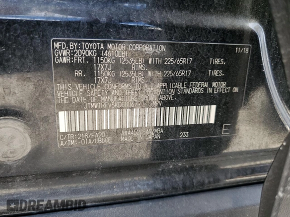 2019 Toyota RAV4 XLE with VIN JTMW1RFV5KD500679, listed as a Copart auction lot 48762575 with 105,403 mi miles and Salvage Title. Bid and sale history available at carsss.com. Image 13.