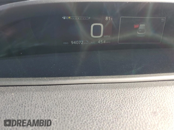 2020 Toyota Prius L Eco z VIN JTDKARFU0L3124101, wystawiony jako Copart lot #54017505 z przebiegiem 94 072 mil mil oraz Szkoda całkowita • Salvage title. Historia ofert i sprzedaży dostępna na DreamBid. Obrazek 9.