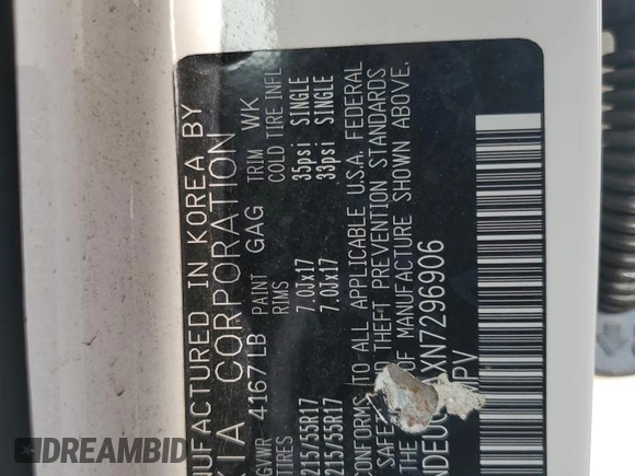 2022 Kia Seltos S z VIN KNDEUCAAXN7296906, wystawiony jako Copart lot #55474555 z przebiegiem 41 059 mil mil oraz Szkoda całkowita • Salvage title. Historia ofert i sprzedaży dostępna na DreamBid. Obrazek 13.