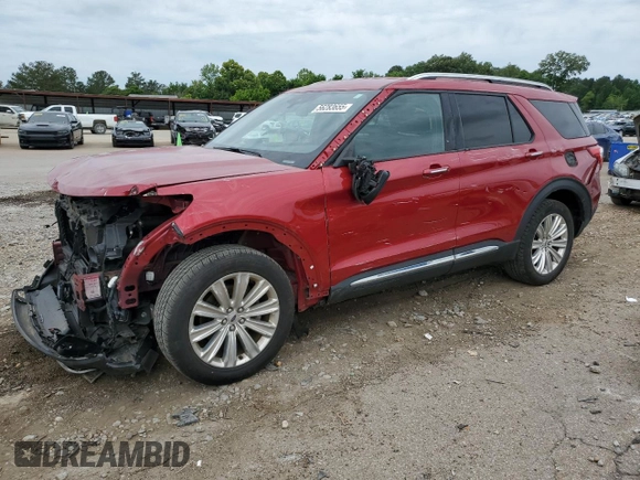 2020 Ford Explorer Limited with VIN 1FMSK8FH2LGA58634, listed as a Copart auction lot 56283655 with 84,027 mi miles and Salvage title. Bid and sale history available at DreamBid. Image 1.