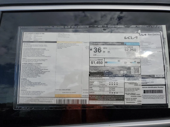 2025 Kia Sorento Hybrid EX with VIN KNDRH4JG3S5307462, listed as a Copart auction lot 81043004 with 25 mi miles and Salvage Title. Bid and sale history available at carsss.com. Image 13.
