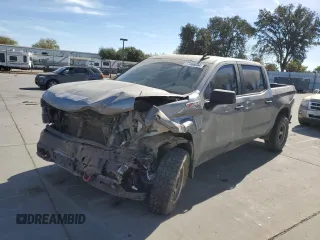 2021 Chevrolet Silverado 1500 Custom Trail Boss with VIN 1GCPYCEF5MZ430436, listed as a Copart auction lot 77466634 with 60,656 mi miles and Salvage Title. Bid and sale history available at DreamBid. Image 1.