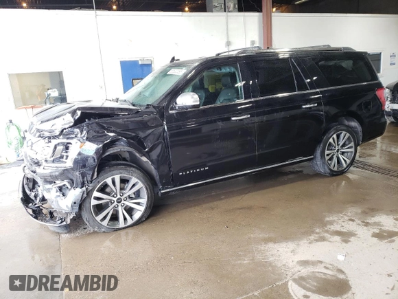 2021 Ford Expedition Max Platinum with VIN 1FMJK1MT1MEA84830, listed as a Copart auction lot 56530065 with 48,330 mi miles and Salvage title. Bid and sale history available at DreamBid. Image 1.