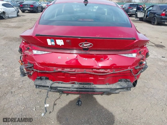 2023 Hyundai Elantra Preferred with VIN KMHLM4AG9PU432587, listed as a IAAI auction lot 41842918 with 35,140 mi miles. Bid and sale history available at carsss.com. Image 6.