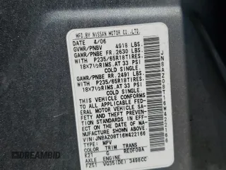 2006 Nissan Murano SL с VIN JN8AZ08T16W422166, выставлен на аукционе Copart как лот 56420595 с пробегом 148 646 миль миль и Списание • Salvage title. История ставок и продаж доступна на DreamBid. Изображение 13.