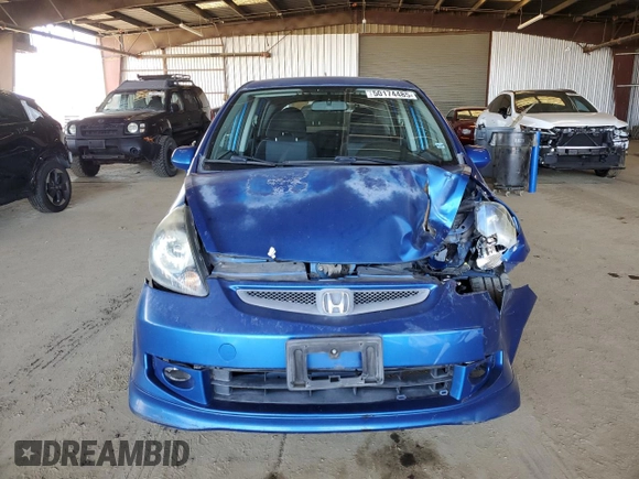 2007 Honda Fit Sport with VIN JHMGD37667S035962, listed as a Copart auction lot 50174485 with 167,756 mi miles and Salvage Title. Bid and sale history available at carsss.com. Image 5.