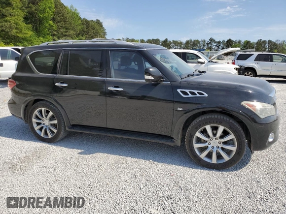 2014 Infiniti QX80 with VIN JN8AZ2NF8E9555689, listed as a Copart auction lot 53536325 with 191,185 mi miles and Clean Title. Bid and sale history available at DreamBid. Image 4.