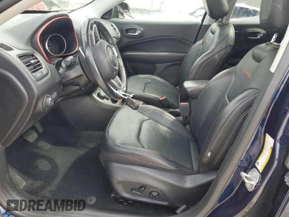 2021 Jeep Compass Trailhawk with VIN 3C4NJDDB1MT598484, listed as a Copart auction lot 55997655 with 25,257 mi miles and Salvage title. Bid and sale history available at DreamBid. Image 7.
