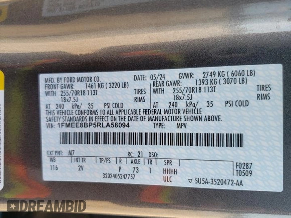 2024 Ford Bronco Outer Banks with VIN 1FMEE8BP5RLA58094, listed as a Copart auction lot 49248425 with 11,686 mi miles and Salvage title. Bid and sale history available at DreamBid. Image 13.